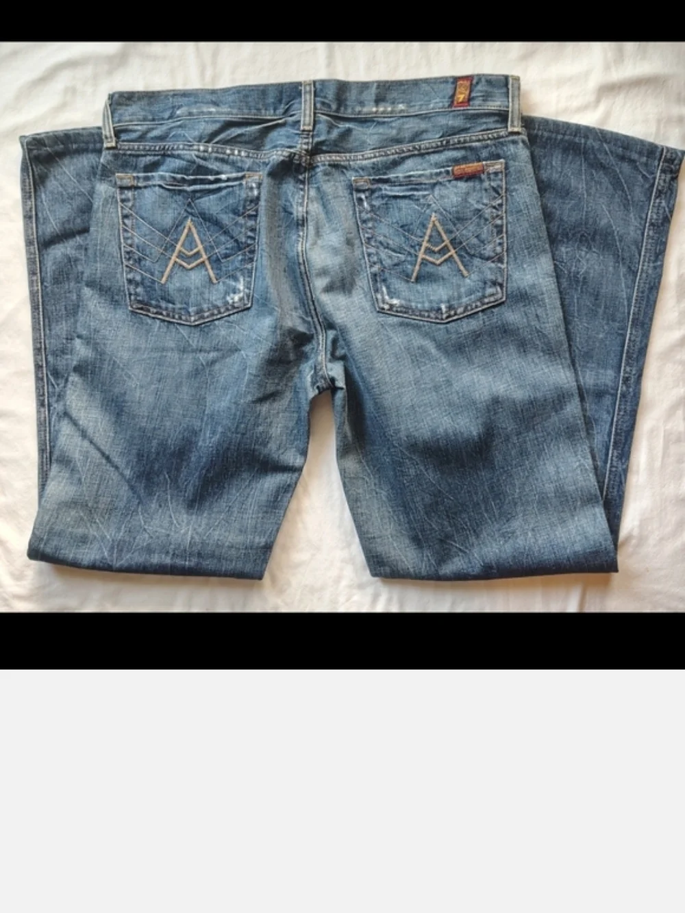 7 For All Mankind "A" Pocket Men's Bootcut Medium Wash Jeans 34 x 32 NWOT - Picture 2 of 10